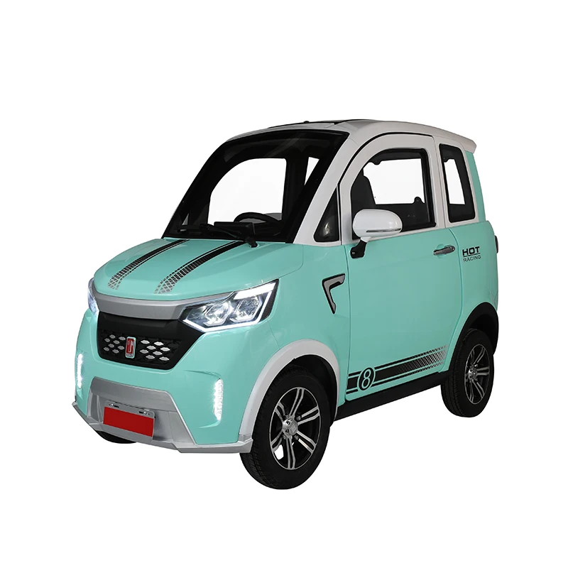 Smart 4 seat electric car Electric new solar mini car for adult four wheel rickshaw vehicle with 3 passenger seats