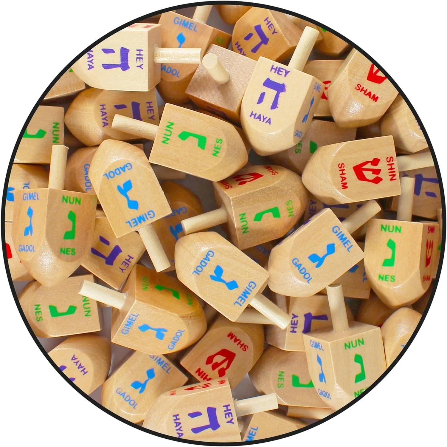 Customized Design Your Own Wooden Chanukah Dreidel, Unfinished Natural Wood Dreidels