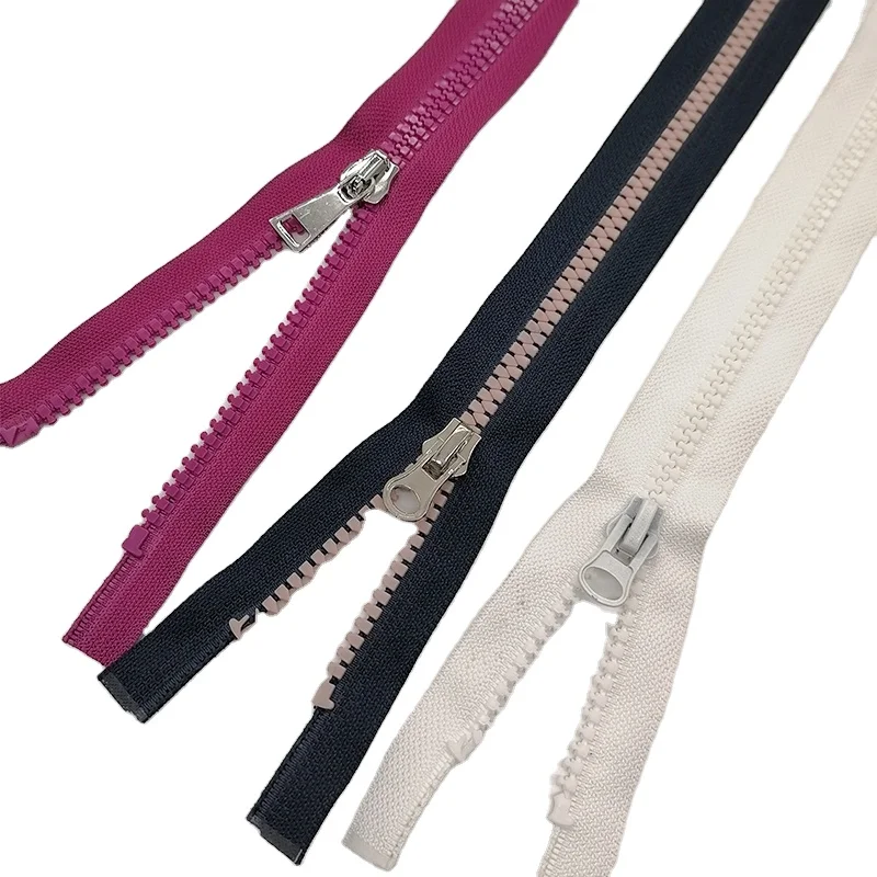 Eco-Friendly Zipper Manufacture Fancy #5 Open End Zip Colorful Plastic Resin Zipper For Clothes