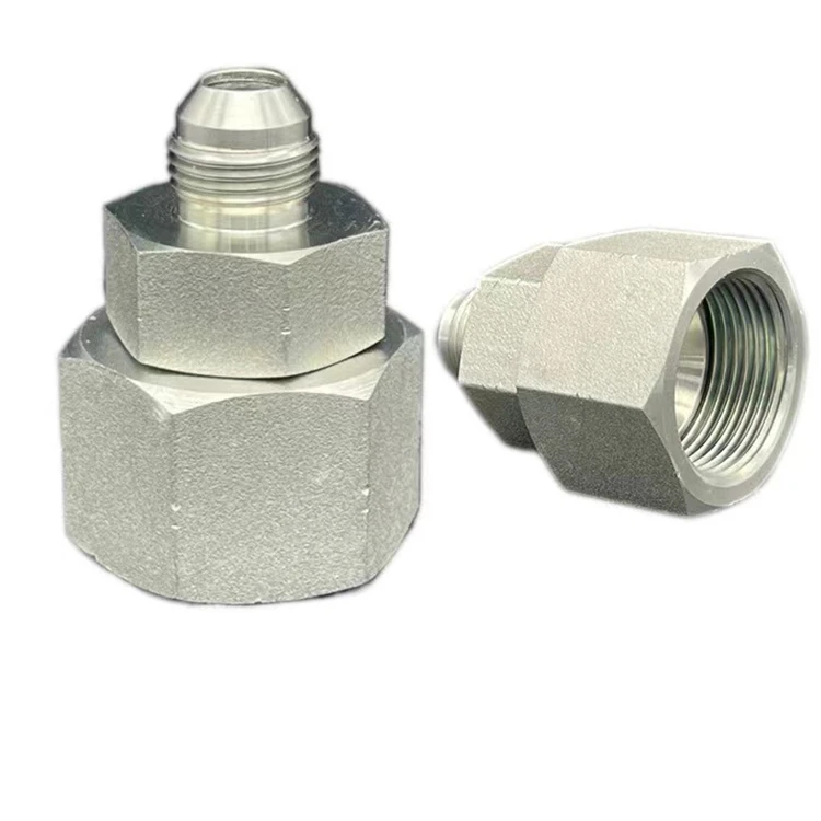 Carbon Steel Threaded Galvanized Hydraulic Pipe Fittings Adapters Connector Joint Male ORB(O-ring Boss)To Female JIC Straight