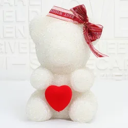 Valentine gift Sweet 25cm glitter bear rose diamond bear Pearl bear