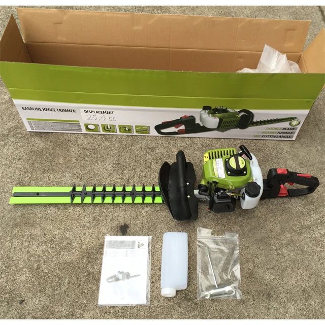 25.4cc Double Blades Gasoline Hedge Trimmer 2 Stroke Cordless Mini Petrol Hedge Trimmer