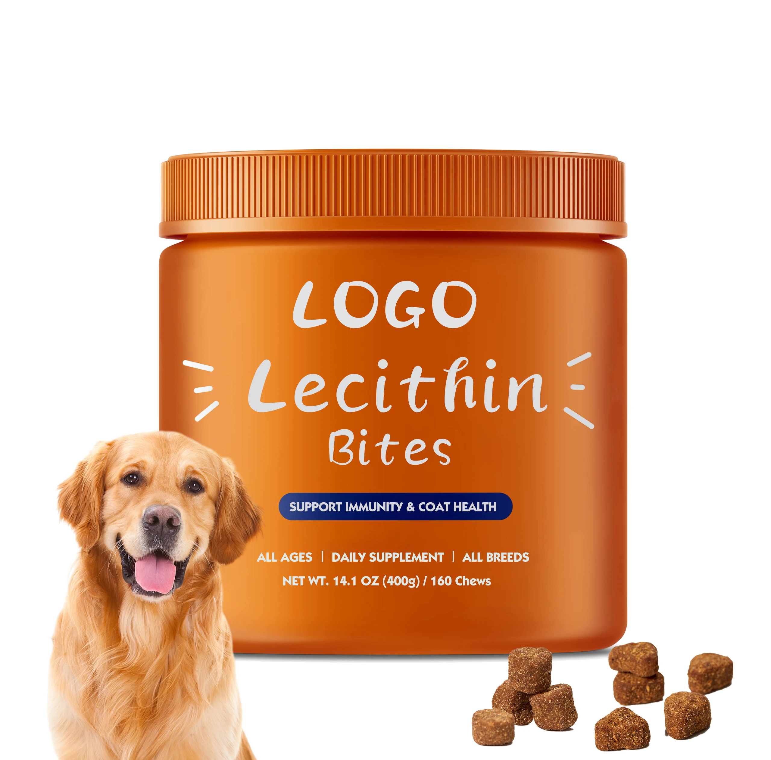 OEM ODM Pet Skin Coat Lecithin Soft Chews 400g 160 pieces for Dogs Natural Pet Health Care & Supplements Treats For Pet Dog