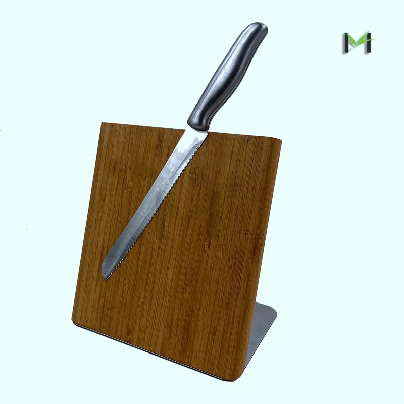 Kitchen Magnetic Knife Block Holder Bamboo Knife Holder Magnetic for Safe