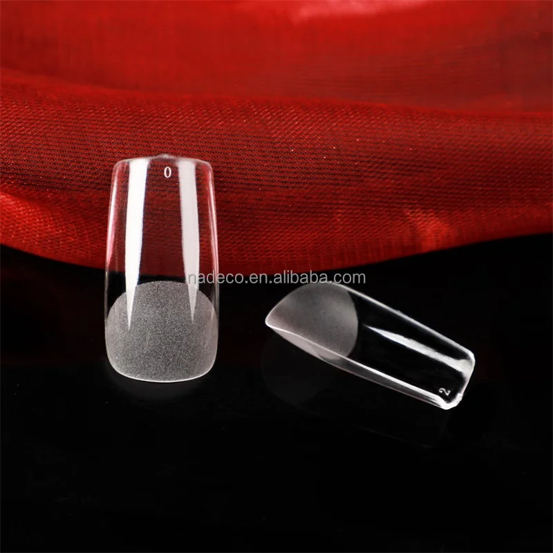 NADECO Wholesale Salon Acrylic Press On Artificial Manicure Medium Square Full Cover False French Gel Nail Extension Tips