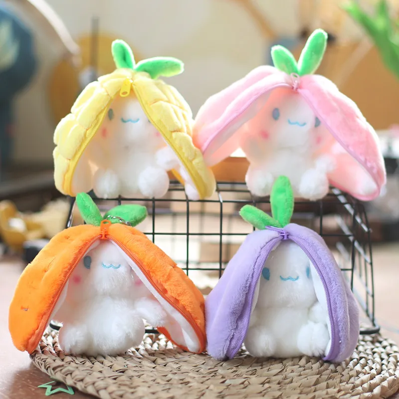 Cute cute fruit four colours transforming bunny stuffed pendant plush toy doll Sanrio bag charm keychain