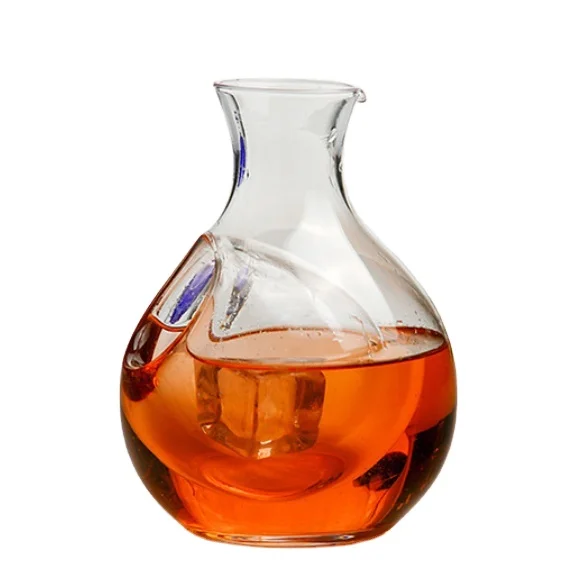 Wholesale 500ml glass Ice Reservoir Sake Cooler Pot glass Rice Wine decanter Japanese Sake Bottles