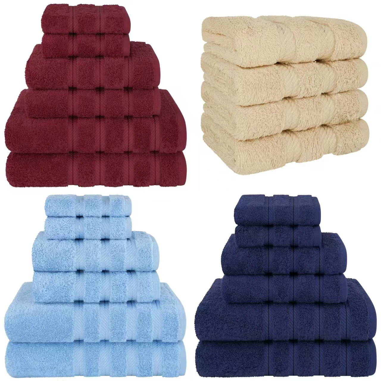 Best Selling Luxury 6Pieaces Towel Absorbent Custom Bath Towel Cotton 70x140 Wholesale 100% Cotton Custom Hotel Bath Towels