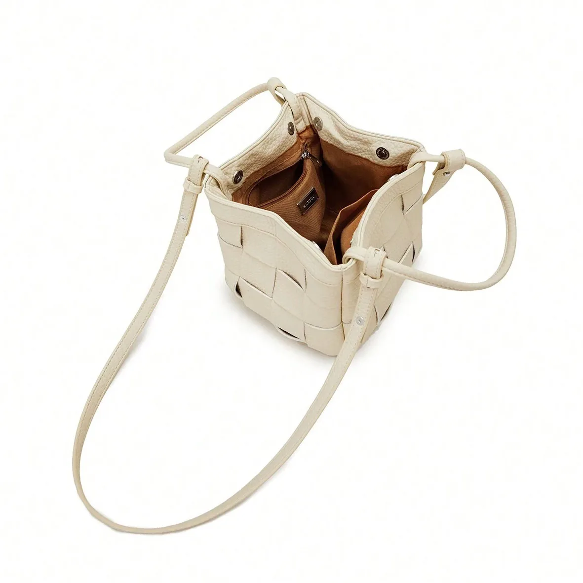 Custom Shoulder Elegant Handmade Sling Crossbody Basket Handbag Woven Leather Bag For Women