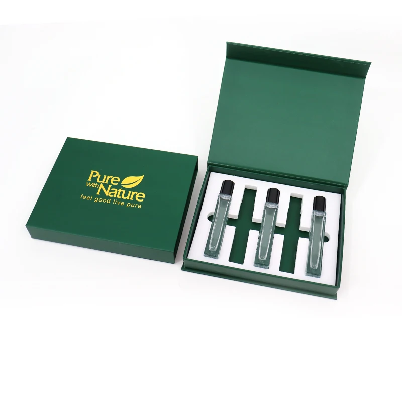 Wholesale 5ml 10ml Custom Empty Perfume Glass Roll-On Bottle With Screw Cap Perfume Oil Roller Bottle With Custom Packing Box