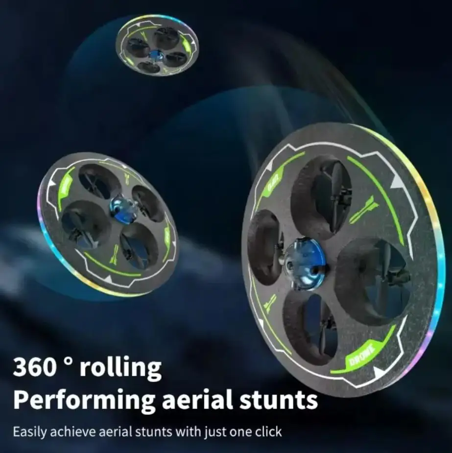 Hand Control RC UFO Drone with WiFi Camera 360° Rotation Foam Body Protective Ring Flying Toy with Obstacle Avoidance for Kids