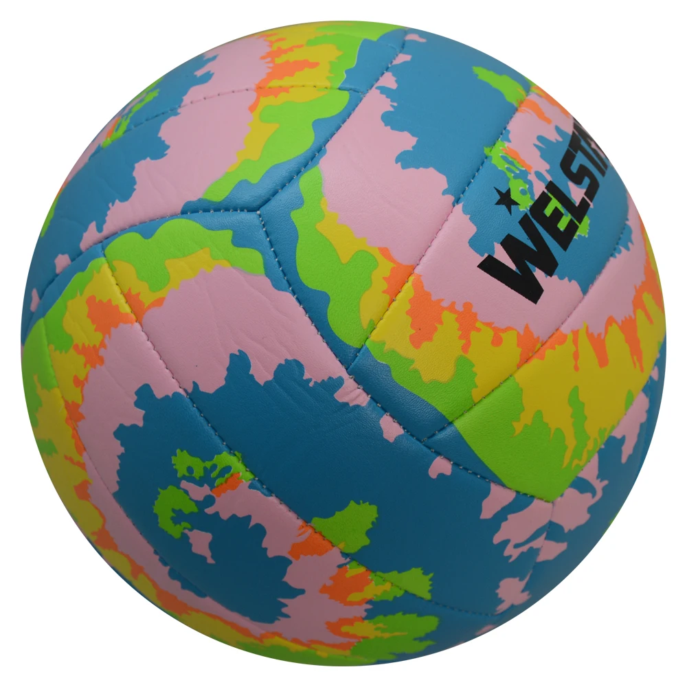 Custom Size 5 volleyball  Machine Stitched PVC leather soft beach volleyball ball