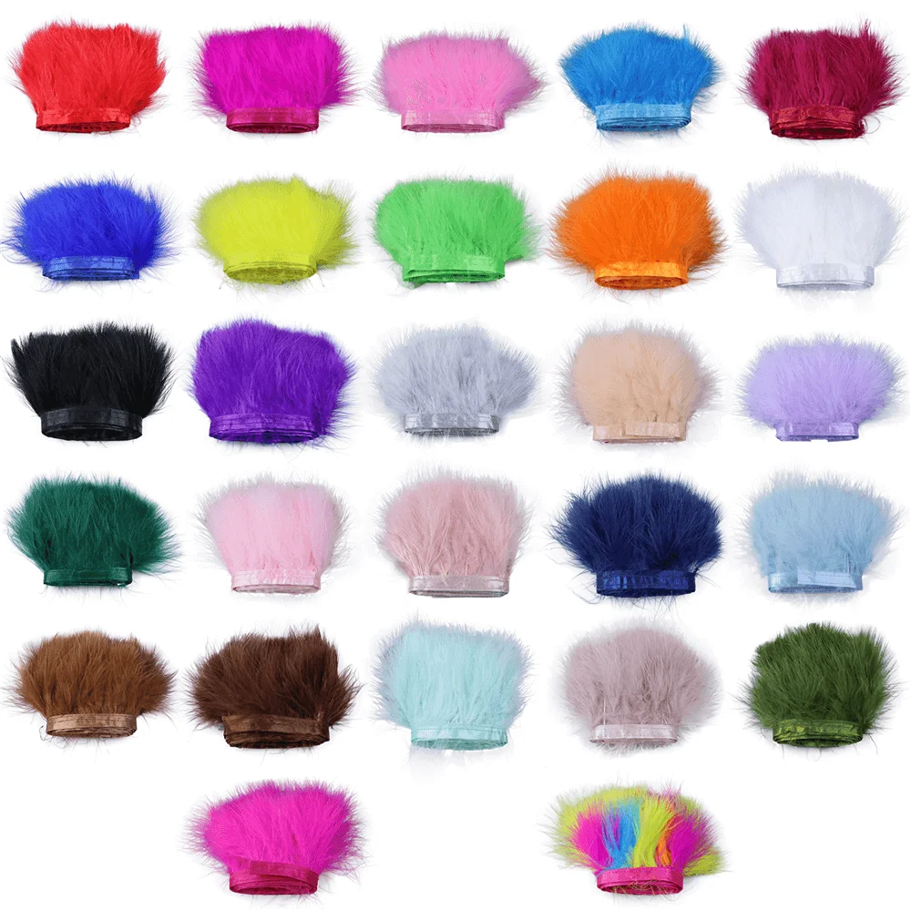 Wholesale Turkey Feathers Trim 8-10cm Natural Turkey Leather Pink Marabou Feathers Trim Frindge For Jewelry Crafts Costumes
