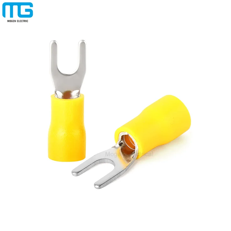 Insulated fork spade wire connectors U type electrical copper brass crimp terminal lug