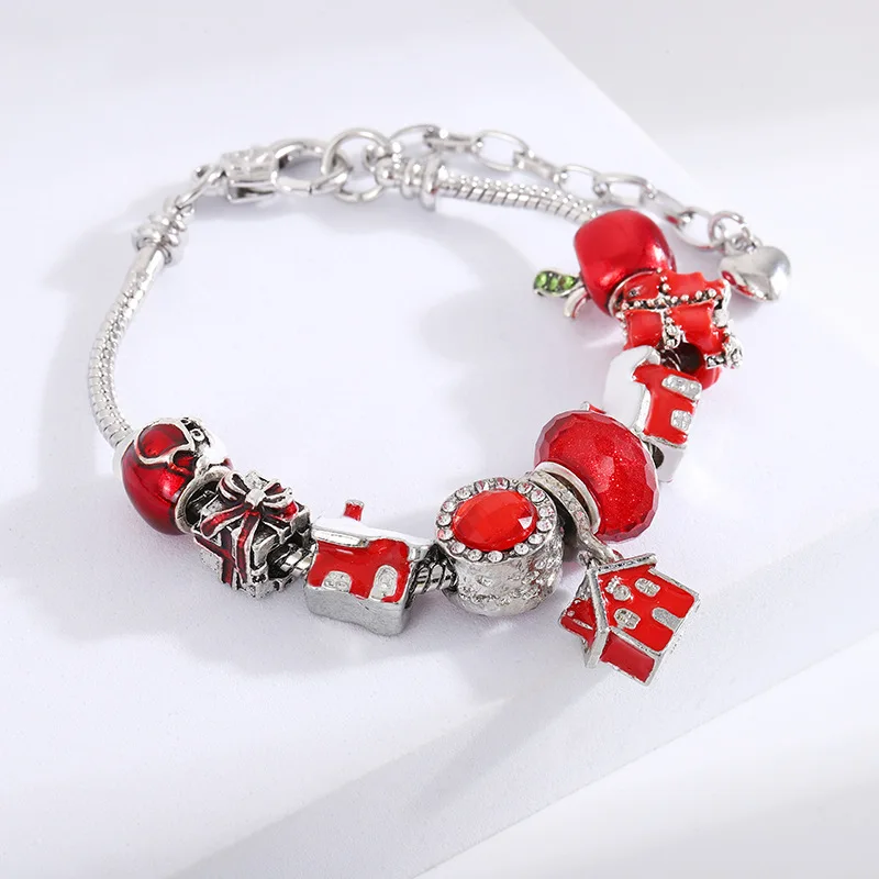 Cross-border Christmas gift for women handmade DIY Pan Jia big hole beaded snake bone chain bracelet