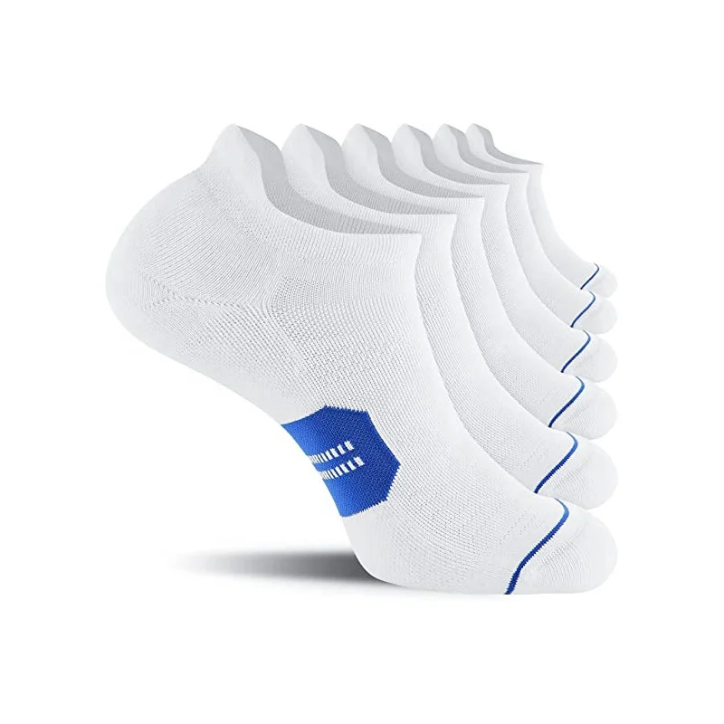 6 Pairs Ankle Running Socks Men Women Athletic Low Cut Sports Cushioned Tab Socks