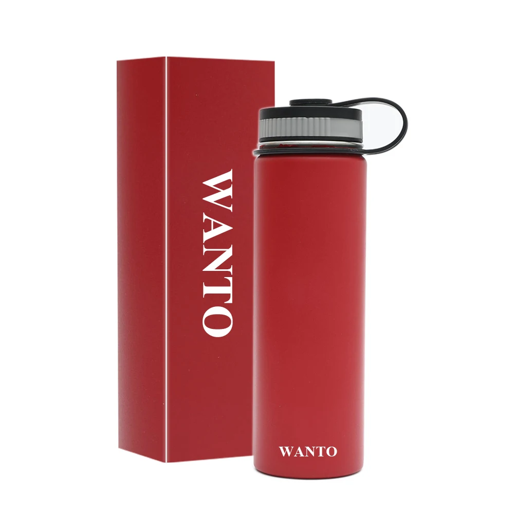 Wanto Office Stainless Steel Metal Customized Vacuum Insulated Water Bottle Thermos Manufacturing