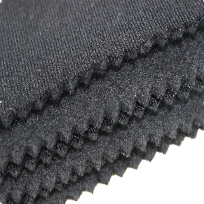 Spun polyester brush fleece fabric