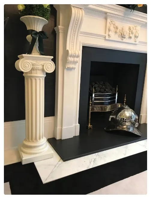 China White Nature Marble Column  For home decoration