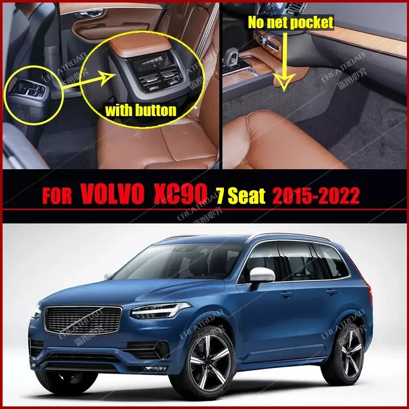 Custom Double Layer Car floor mats For Volvo XC90 7 Seats 2015-2022 16 17 18 19 20 21 Foot Carpet Interior Accessories