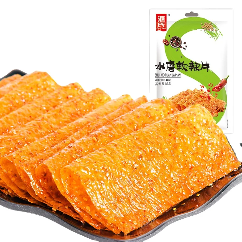 Китайская еда Genji продукты фасоли закуски оптом Пряная глютеновая закуска Latiao ломтик творога Пряная закуска OEM