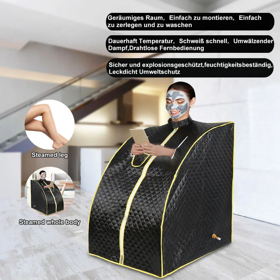 Single Person Weight Loss and Detox Slimming Heating Sauna Sweat Case with Arms Out Sauna box Steam Rooms with Chair