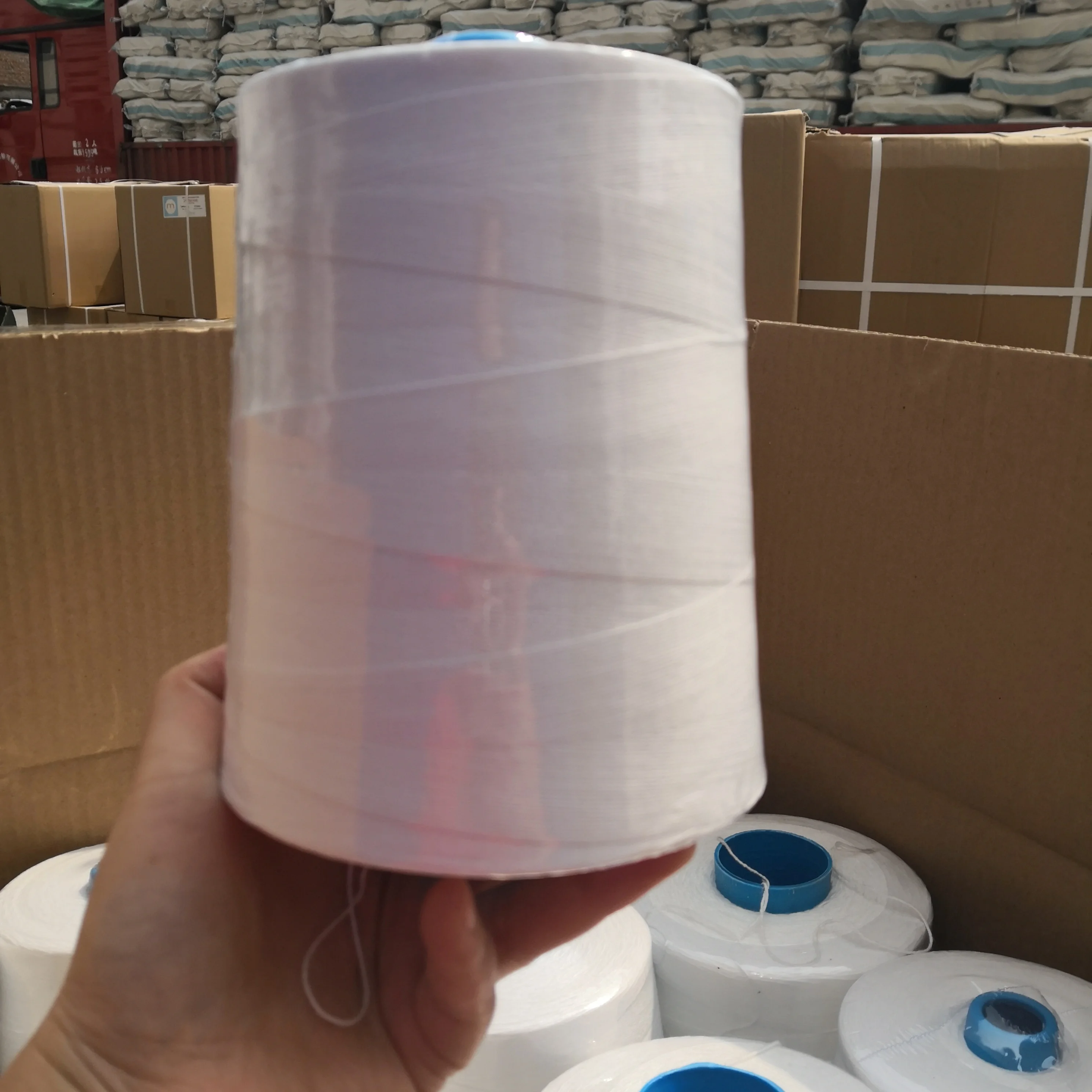 10s3 10s4  10s5  12s4  12s/5  20s6  20s12 pp woven bag sewing thread  100 spun polyester material sack closing line