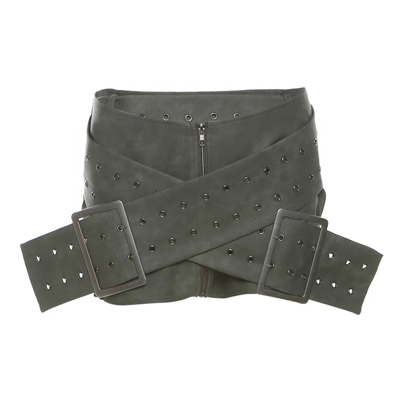 DL1230 New Arrivals Leather Mini Skirt Low-waistline Girls Skirts Zipper Short Skirts for Women