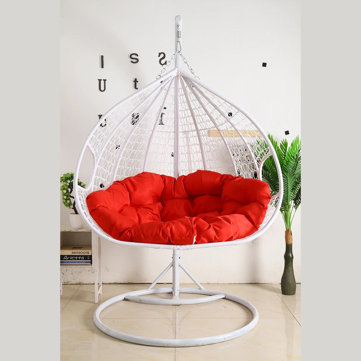 Wholesale Custom Outdoor Furniture Heavy Duty Patio Balcony Garden PE Rattan Swing Double Person Seat Egg Pod Chill Chair