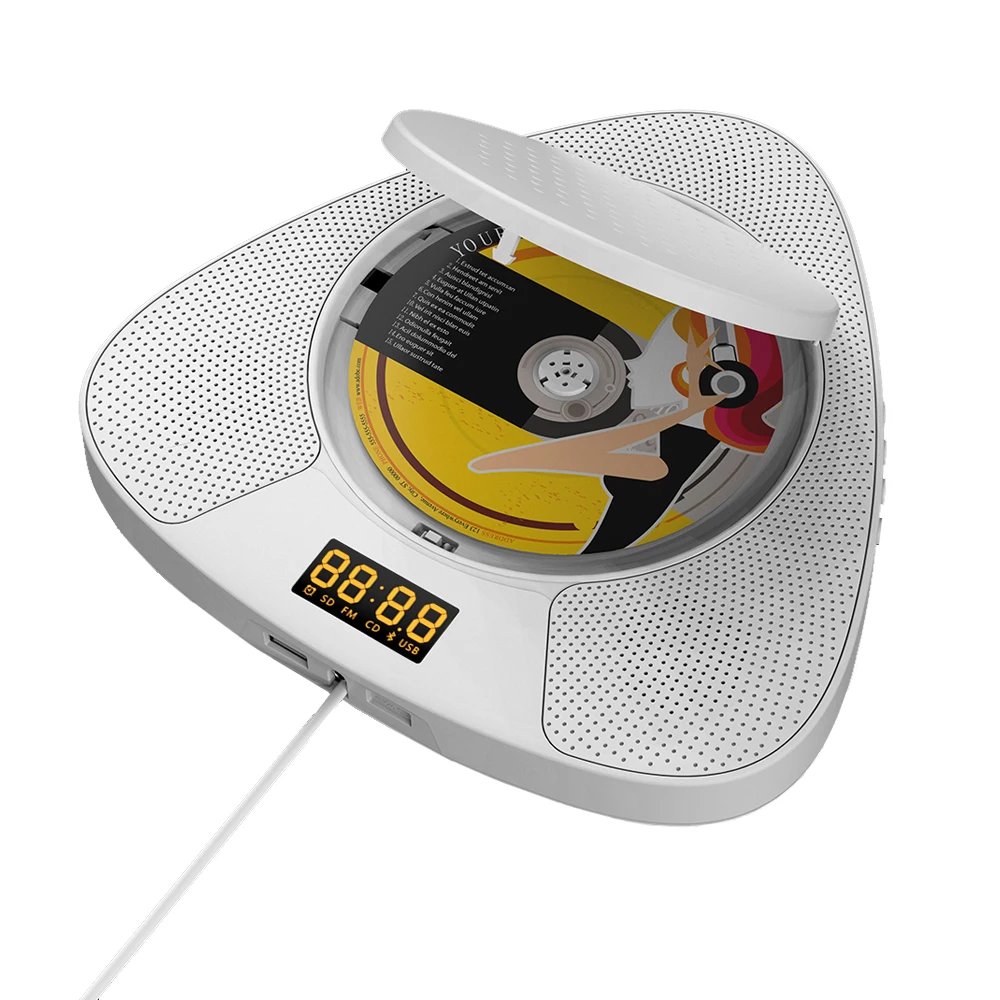 Пользовательский Модернизированный USB-разъем, домашний Автомобильный FM-радио, светодиодный дисплей, музыкальный плеер, динамик, DVD, настенный Boombox, портативные CD-плееры