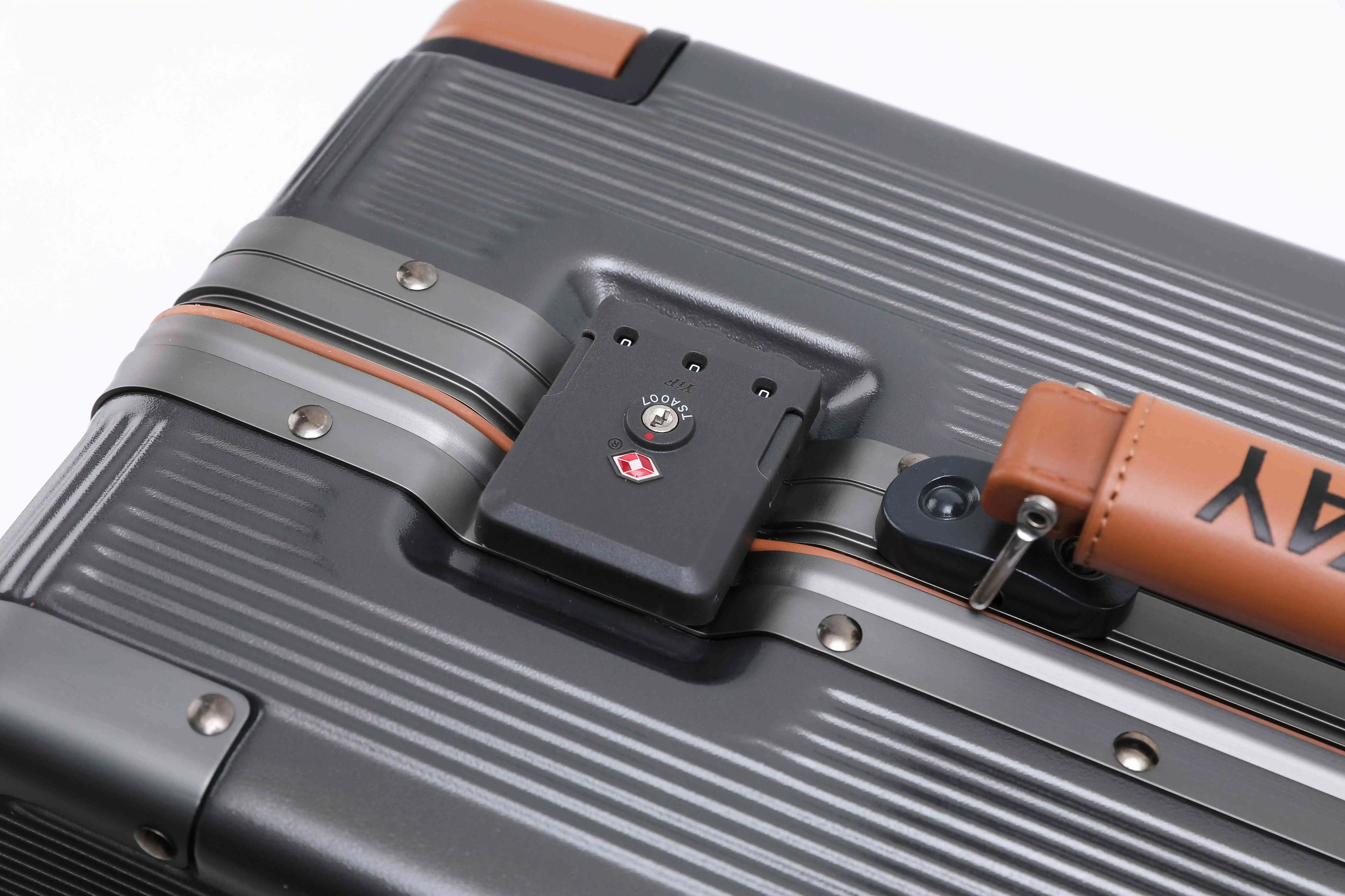 Stylish Business and Leisure Travel Handheld Suitcases Premium Leather with PC Material