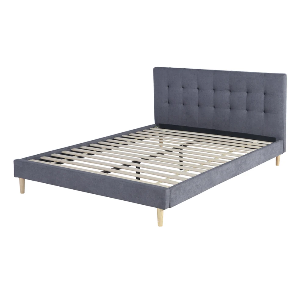 whickner tufted divan base bed solid wood king velvet beds  for bedroom