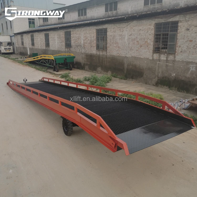 Factory strongway 6tons unloading yard ramp high strong mobile loading ramps hydraulic loading ramps for trucks