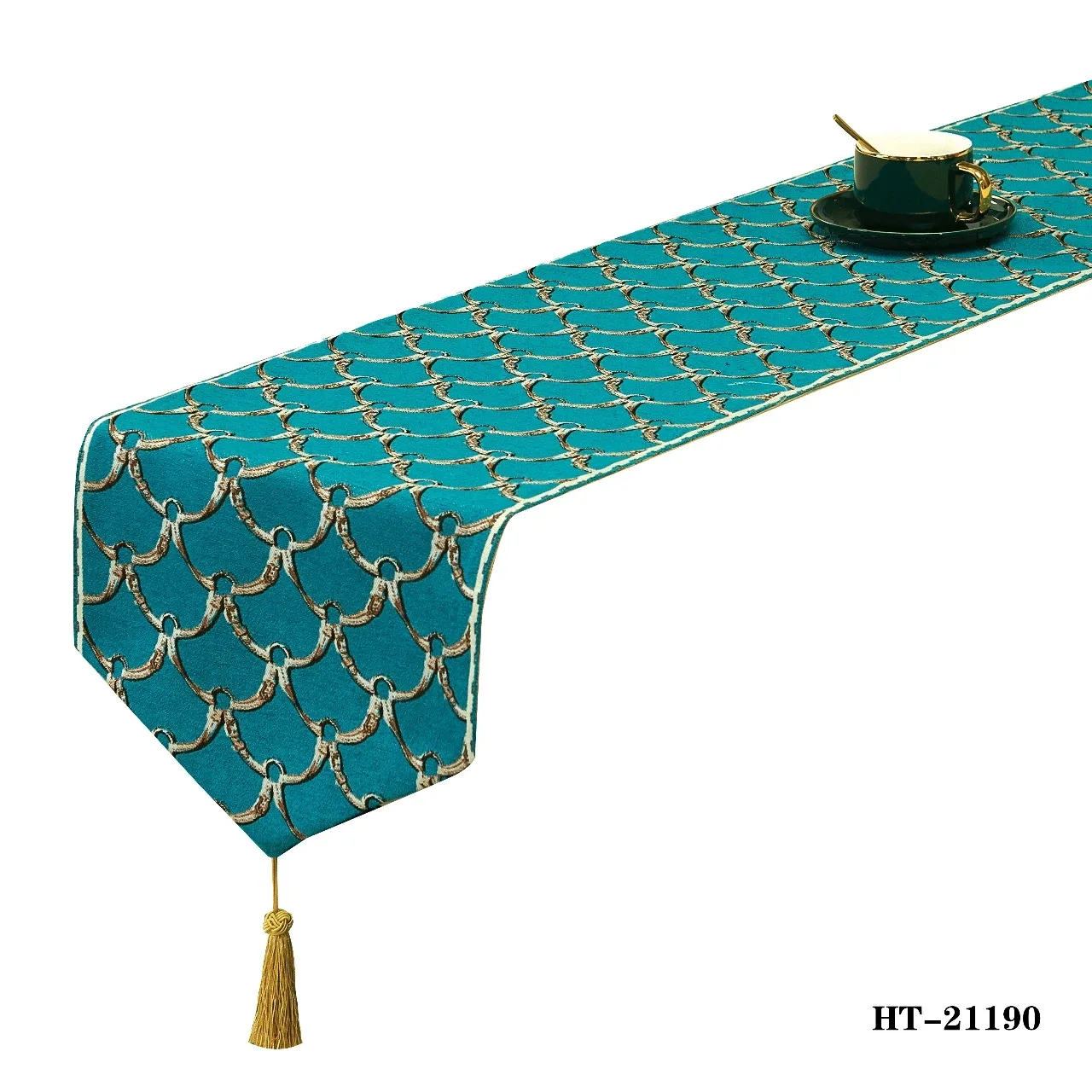 Luxury Jacquard Table Runner Woven Wedding Decoration