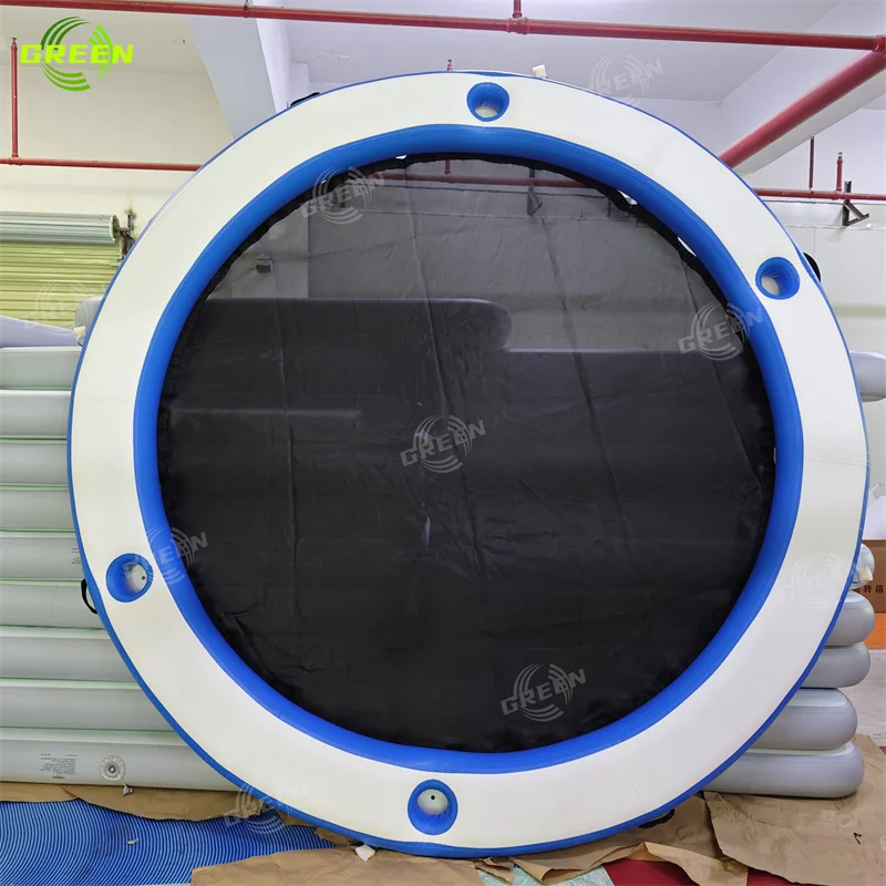Green Portable Double Camping Hammock Inflatable Pool Float with Net Water Hammock for Outdoor Camping 2-Person Capacity