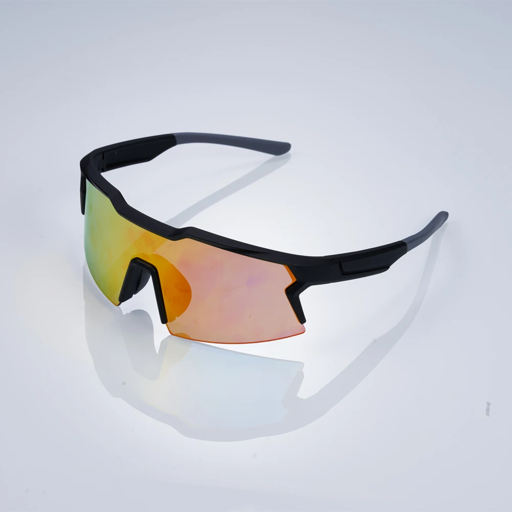 Custom Outdoor Fashion Sports Glasses Anti Distortion Anti Scratch TPU Frame Cycling Glasses