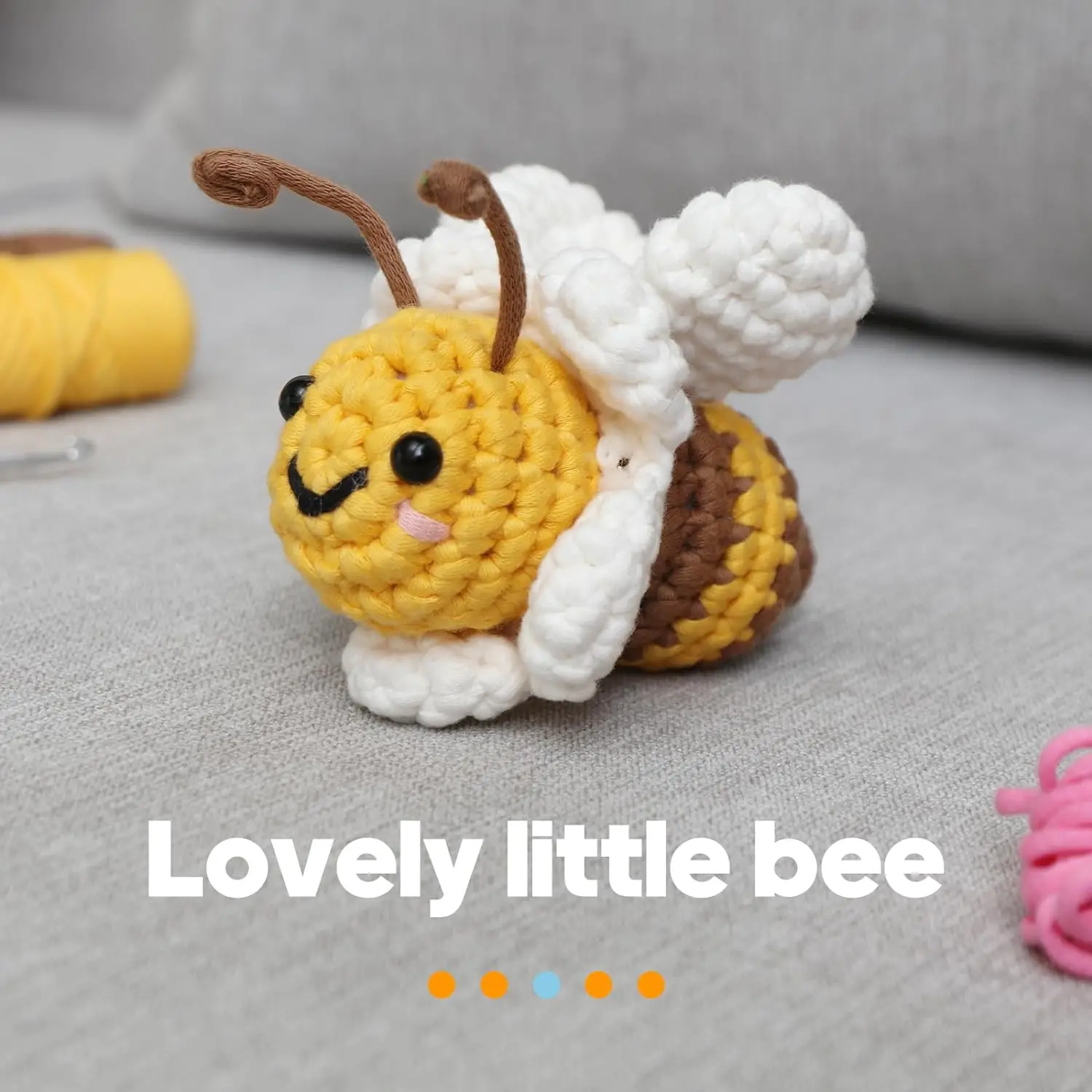 Animal Set DIY for Starters Adult Kids Teen Girl Gifts with Step-by-Step Video Tutorials Color Bee Crochet Kit for Beginners