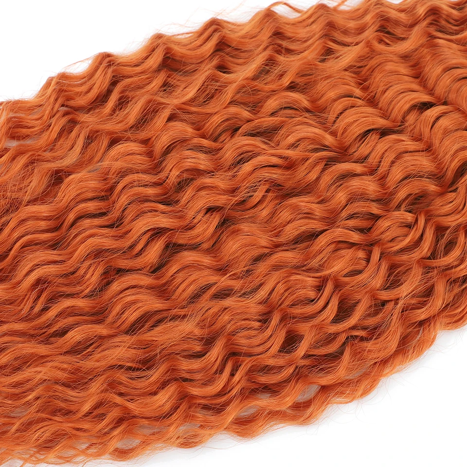 Orange Crochet Hair Afro African Curls Synthetic Braiding Hair Deep Curly Colored Long Soft Natural Wave
