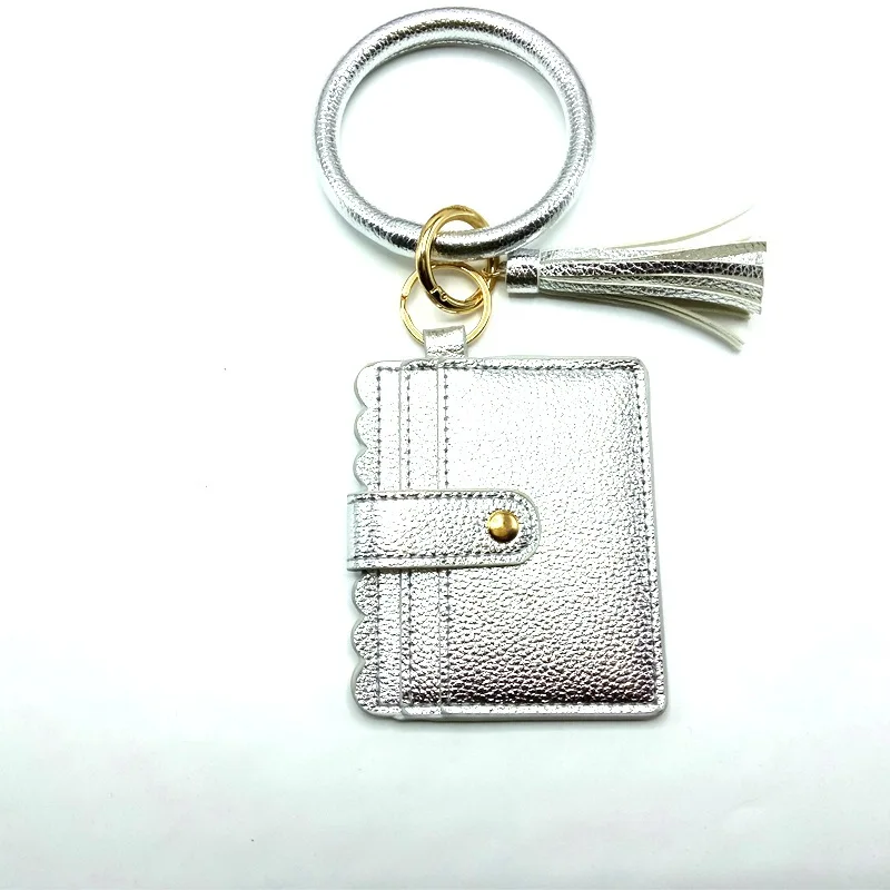 2023 Card Holder Matching Wristlet Bag For Women Bracelet Keychain Set Hot Sale Pu Leather 10 Alloy Fashion Professional Mix