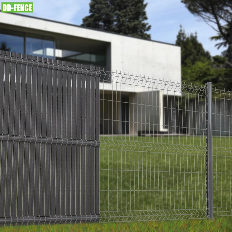 Hot Sale New Design Black Color Wire Fencing Privacy Mesh Panel Fence with PVC Slat for Garden House Yard Farm Playground School