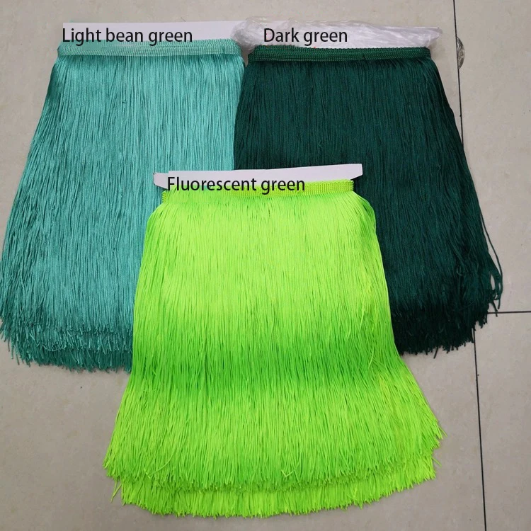 50CM Latin Tassel Trim Garment Accessories Soft Nylon Yarn Trim Fringe Long Polyester Tassel Fringe