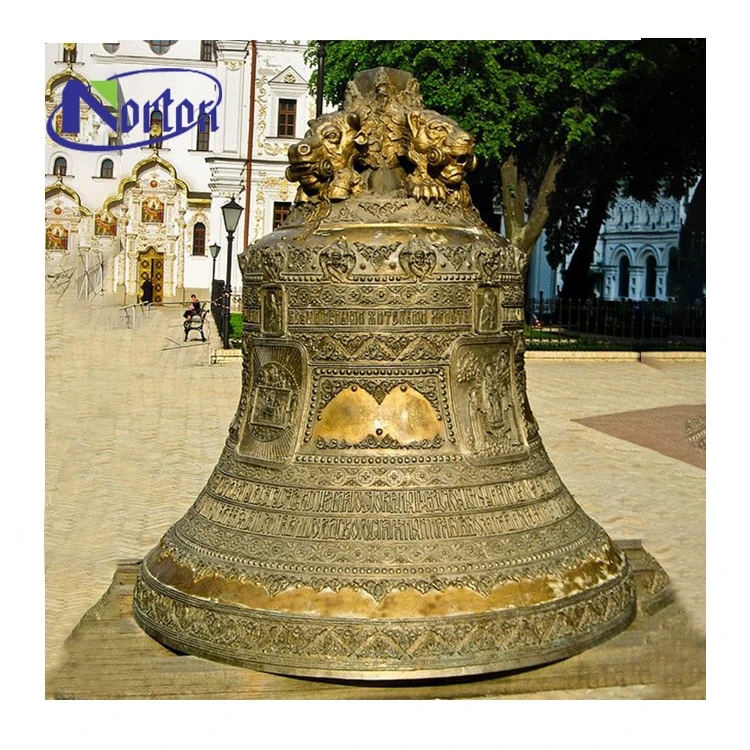 Modern European style  temple decoration bronze bell products large metal brass hanging church bell for sale