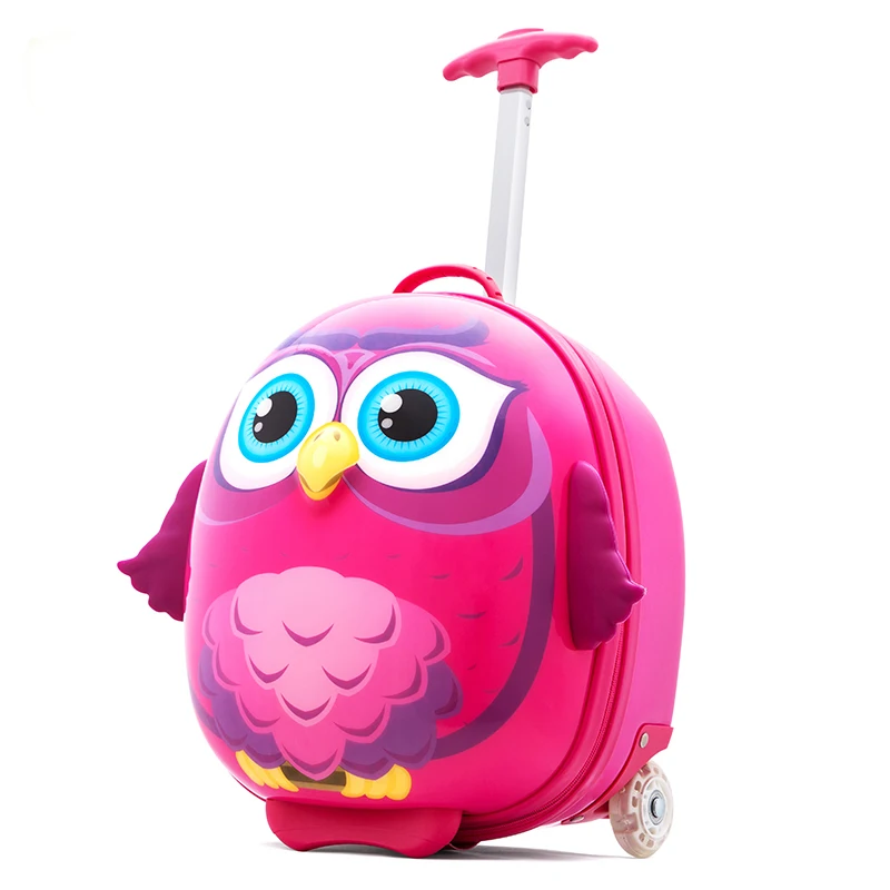 CAPPE  Kids Travel owl design trolley luggage suitcase 39 cm Pink