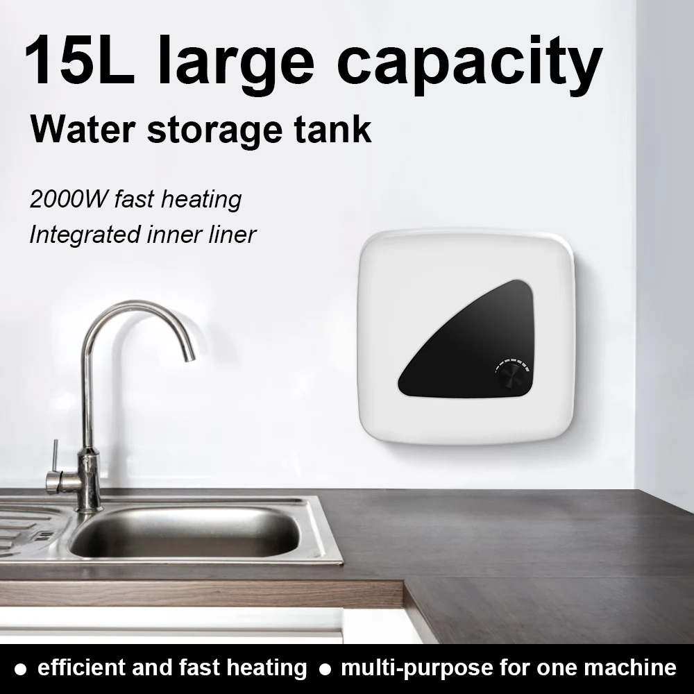Electric storage water heater bath water heater under sink instantaneous heating 15L large for household  hotel