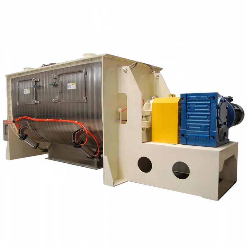 plastic powder flour mixer machines spiral mixer with liquid spraying and heating