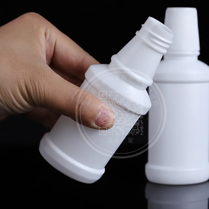 High Quality 100ml Portable Plastic PE Mouthwash Bottle Empty Scale Oral Hygiene Personal Care Screw Cap Screen Printing
