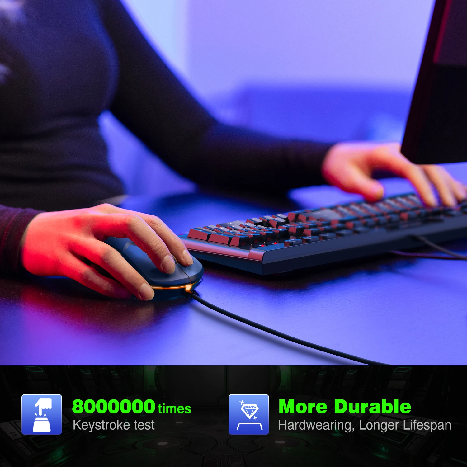 Механическая клавиатура Onikuma G21 + cw902 2021 Проводная RGB и мышь игровой