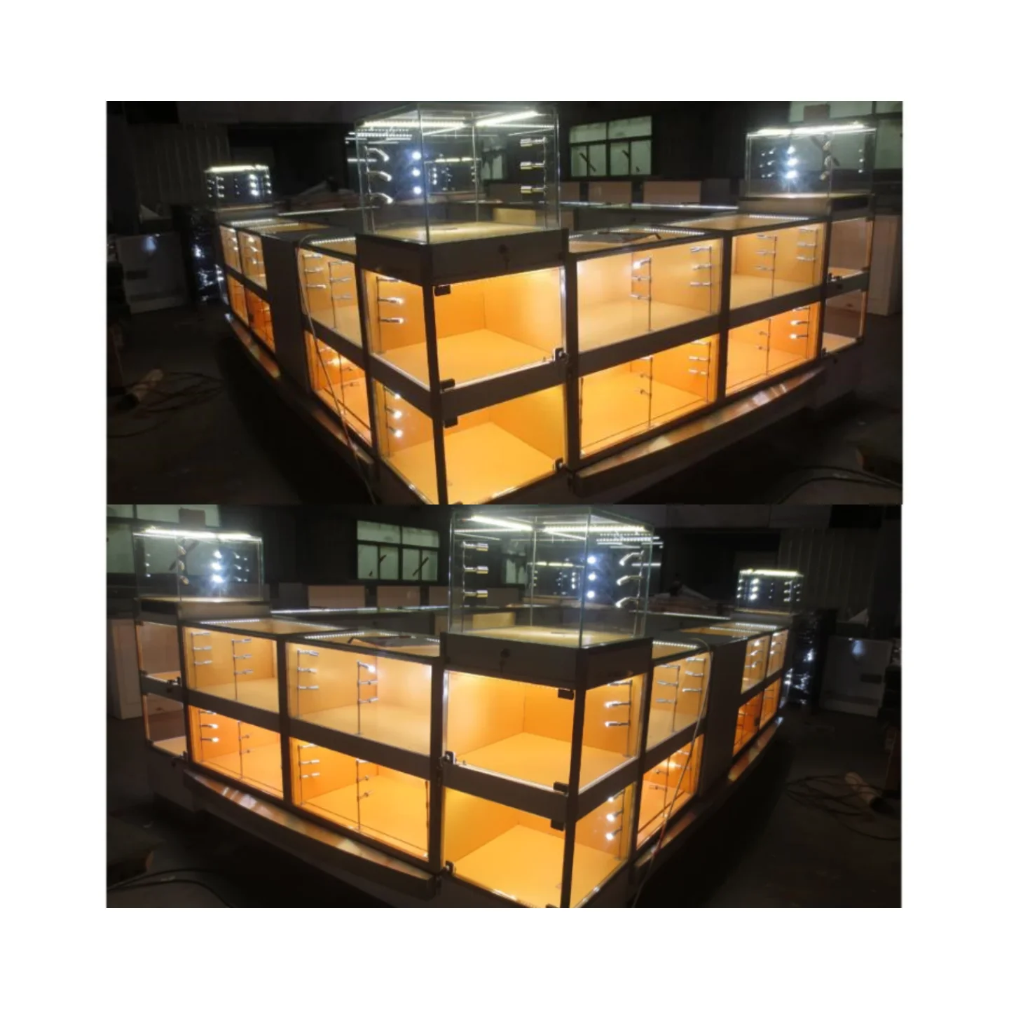 wholesale modern retail small top aluminum front case desk jewel display counter kiosk jewelry store with glass
