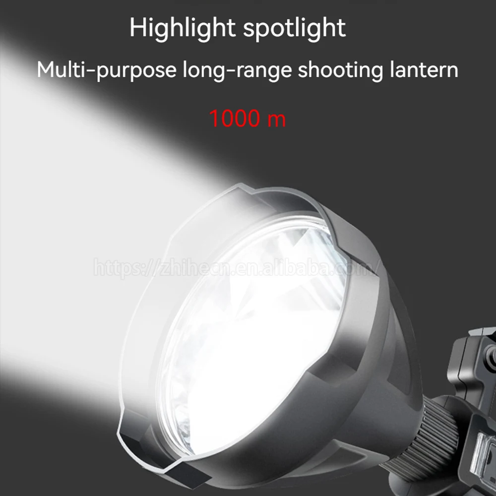 Multifunctional lighting Waterproof  P50 strong light searchlight  COB side light flashlight for portable lamp
