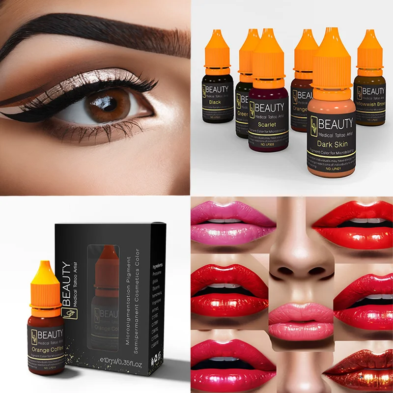 OEM Brand Organic Liquid Micropigmentation Lip Eyebrow Micro Color Permanent Makeup Tattoo Ink Pigment for PMU Beauty Studio